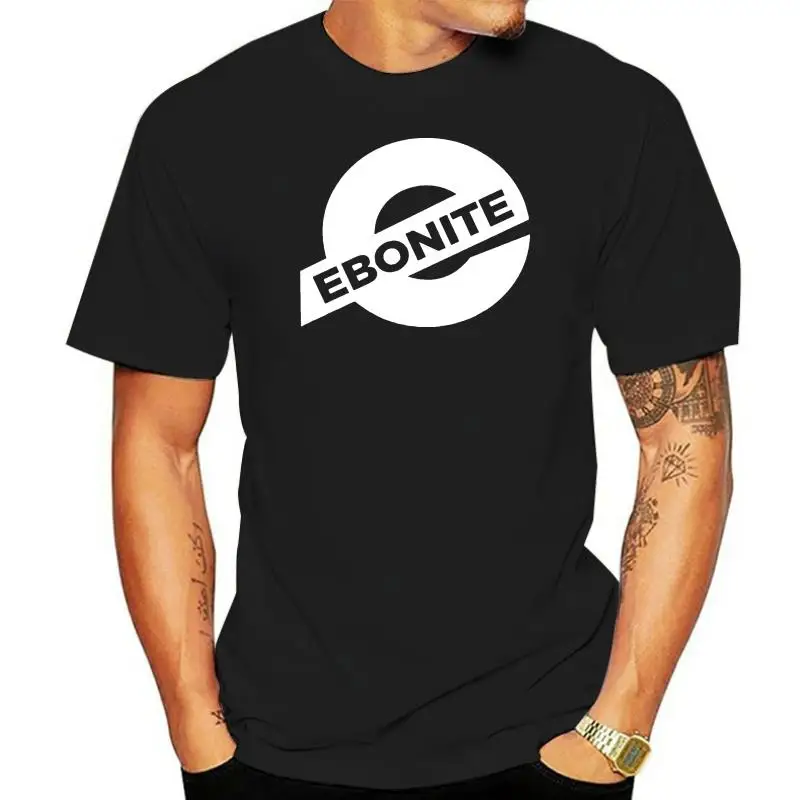 

Ebonite Men's T-Shirt Bowling Shirt Tagless 100% Cotton Black White