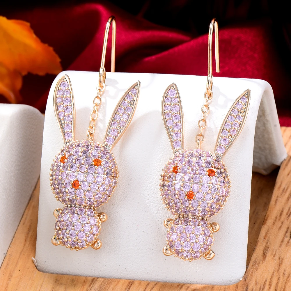 

GODKI, трендовые популярные серьги с кроликом для женщин, свадебные с кубическим цирконом, серьги для женщин moda 2022