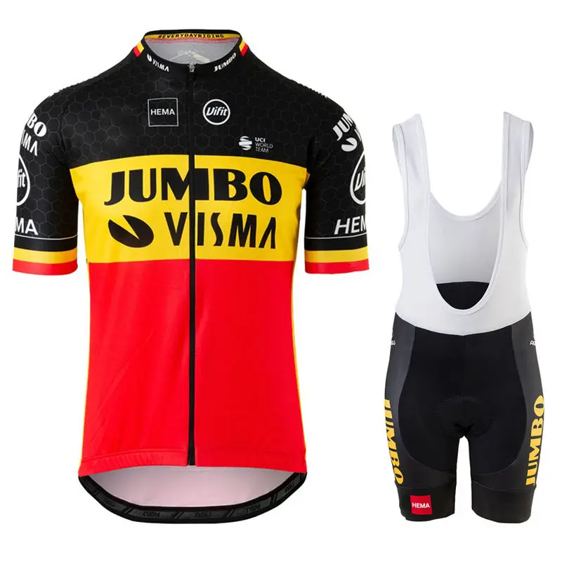 Комплект одежды для велоспорта JUMBO VISMA Мужская одежда рубашка шоссейного