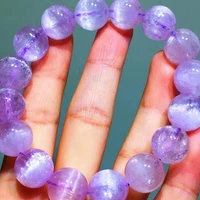 natural purple kunzite quartz clear round beads bracelet 13 2mm cat eye women men kunzite rare powerful energy aaaaaa