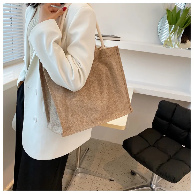 Оптовая продажа большие сумки-тоуты тканевая сумка цвета хаки для покупок