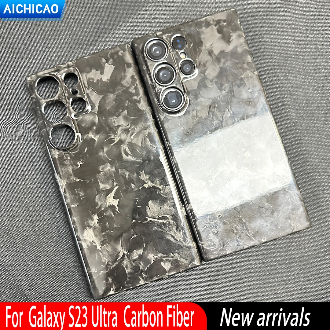 

Чехол ACC-для Samsung Galaxy S23 ультра, глянцевый чехол из углеродного кованого волокна для телефона Galaxy S23Ultra, противоударный чехол