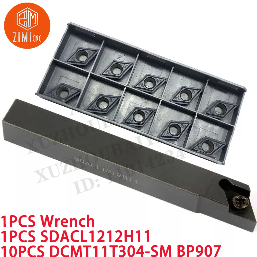 1PC SDACL 1212H11 12 мм ЧПУ Держатель внешнего токарного инструмента + 10PC DCMT11T304-SM