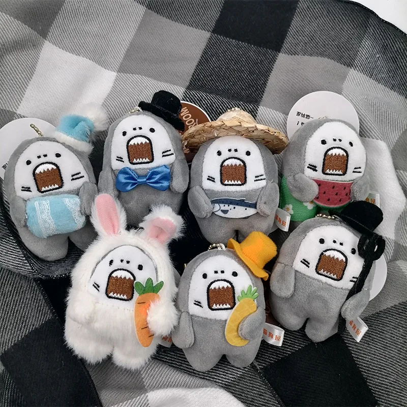 

8cm Cartoon Cute Grumpy Shark Lord Plush Doll Toys Soft Stuffed Animals Shark Keychain Pendant Kid Backpack Hanging Doll Gifts