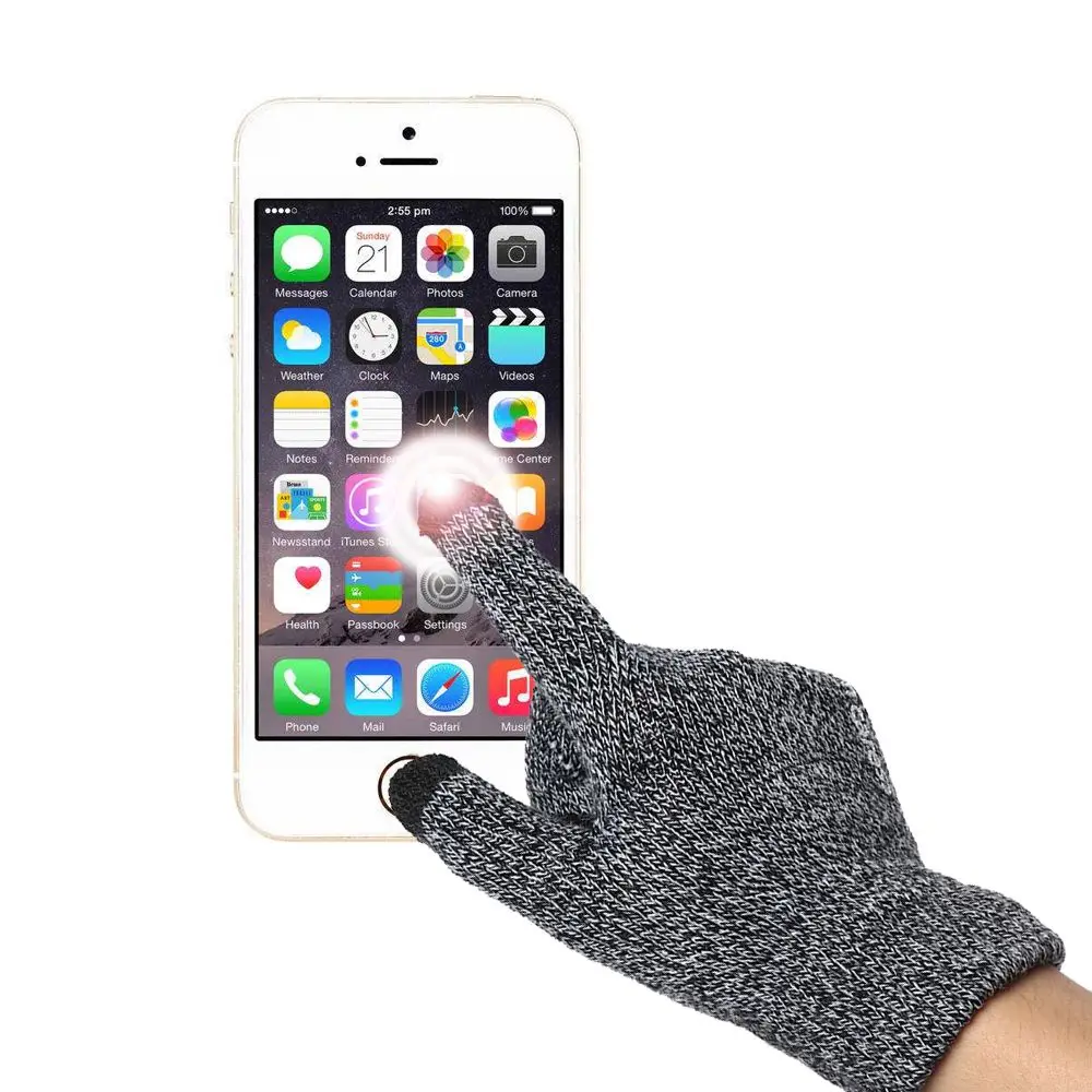 

Модные эластичные Нескользящие шерстяные вязаные варежки с пальцами для сенсорного экрана теплые перчатки