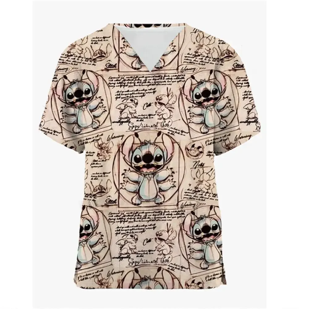 Футболка Miniso женская с карманами рубашка V-образным вырезом одежда для больниц