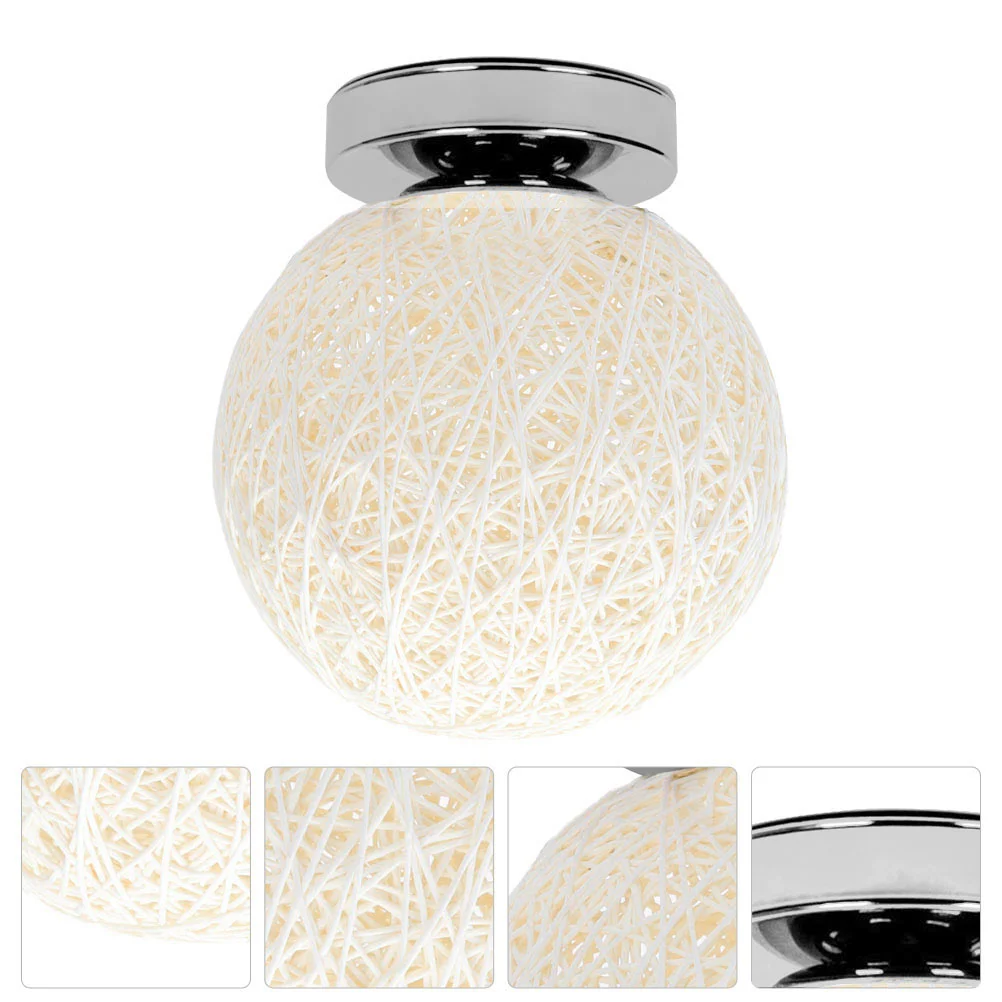 

Ball Ceiling Lamp Decorative Simple Light Rattan Bedroom Aisle Lights Household