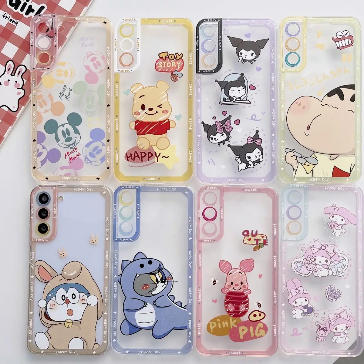 

Sanrio kuromi melody Disney Mickey Phone Case for Samsung Galaxy S20 S22 S21 Note 20 Ultra FE Plus A51 A52 A71 A72 A53 A32 5G