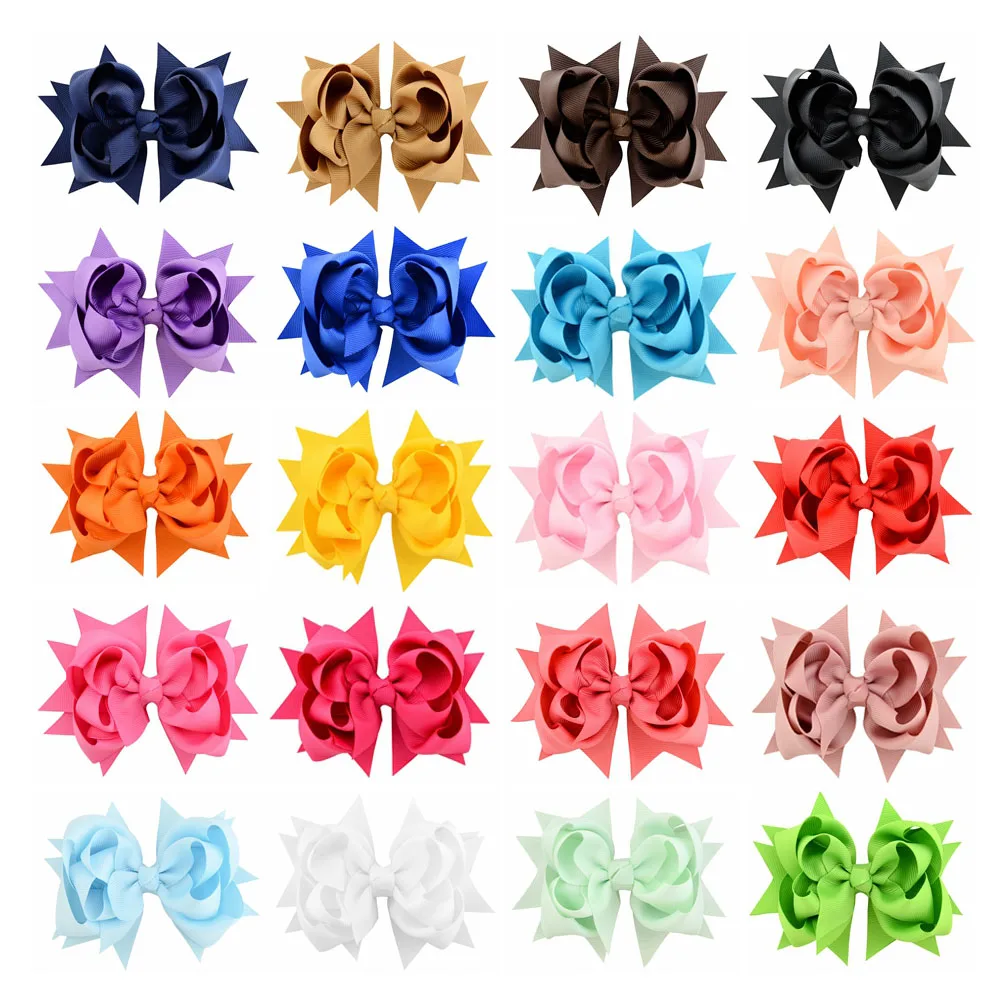 

2022 New Cut Candy Solid Color Boutique Kids Flower Headwear High Quality Bow Hair Clips Hair Accessories Wholesale