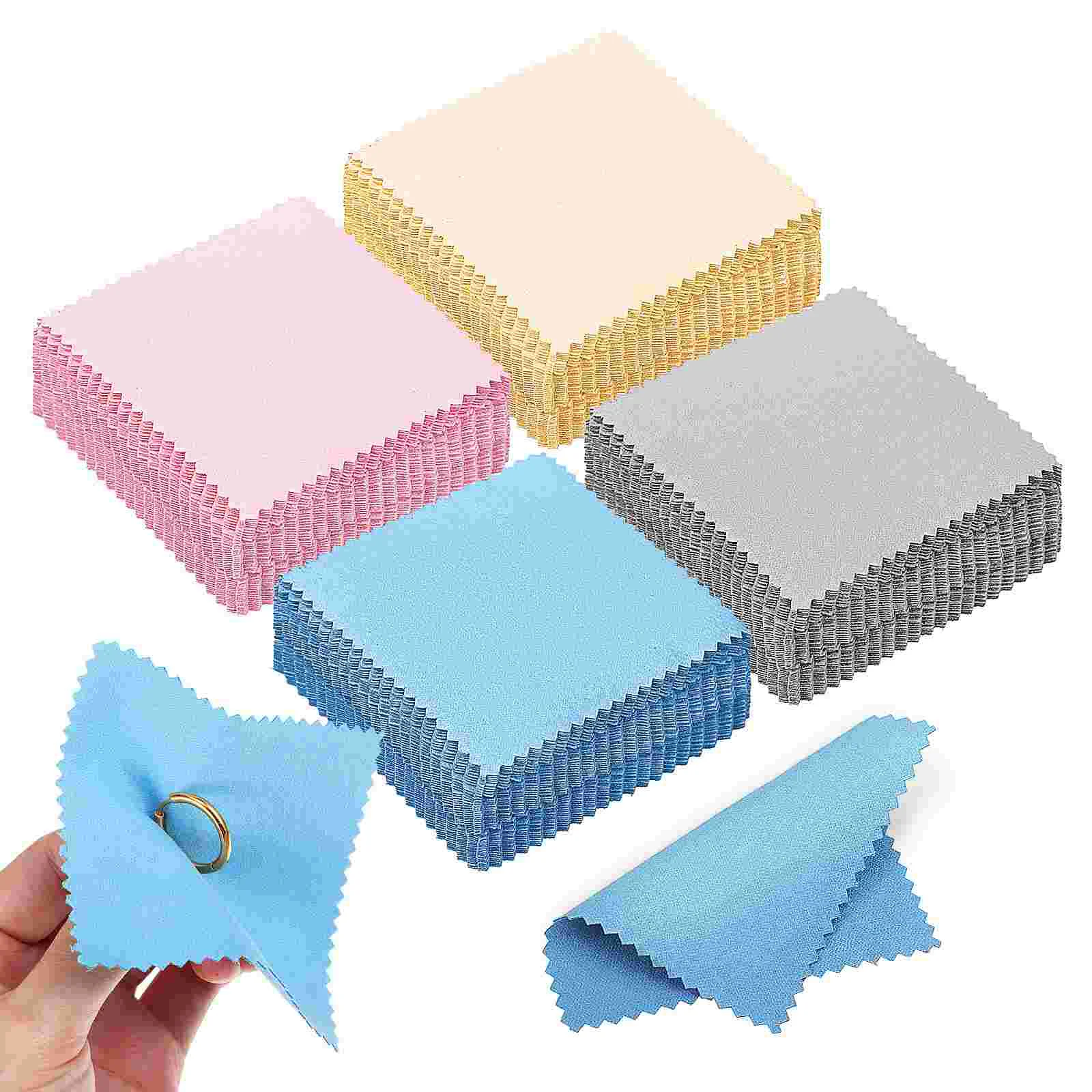 

200 Pcs Silver Polishing Cloth Jewelry Wipes Cleaner Cleaning Cloths For Lens Double-sided Fleece Rags Glasses