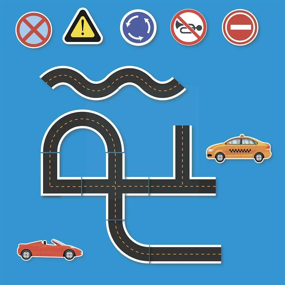 

Children's Bathroom Toys Flexible Road Track Car Stick Early Funny DIY Toys Education Toys Puzzles Bath Baby Sticker Toy Wa X2W5