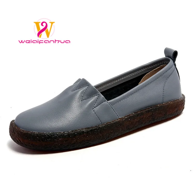 Sneakers Women's First Layer Cowhide 2023New Casual Lazy Work Comfort Work Shoes Handmade Sneakers Loafers Platform Shoes  Women