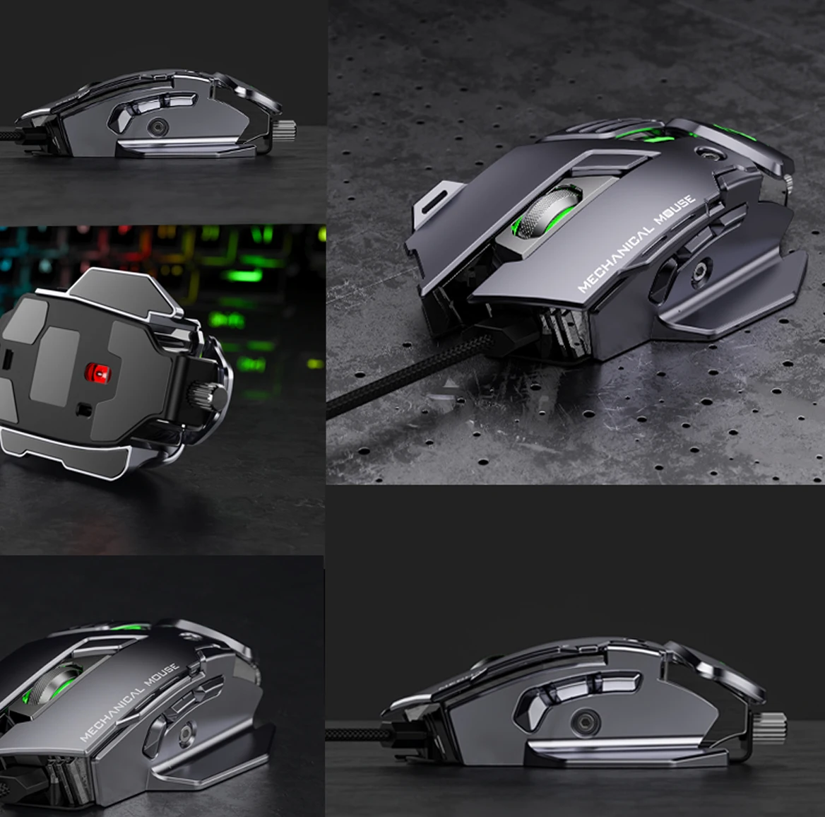 Механическая игровая мышь геймерская RGB 3200 DPI со светодиодный Ной подсветкой