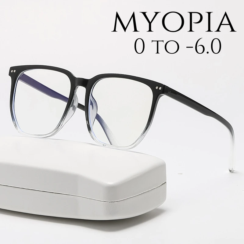 

2023 Female Anti-Blue Light Near Sight Glasses New Big Frame Myopia Glasses Anti-radiation Diopter Prescription Eyeglasses