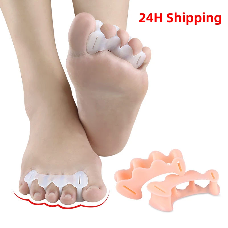 

2Pcs=1Pair Hard Gel Toe Protector Finger Separator Hallux Valgus Bunion Corrector Straightener Spacers Stretchers Foot Care Tool