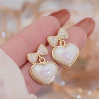 ydl new arrive temperament earrings shine heart lady romantic earrings exquisite elegant trendy earring accessories wholesale