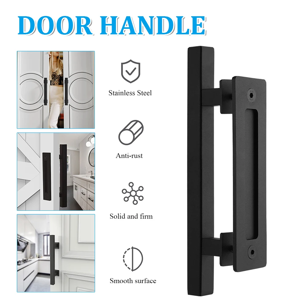 

Sliding Barn Door Handle 35 to 45mm Heavy Duty Pull and Flush Wood Door Handles Large Rustic Two-Side Design Door Hardware