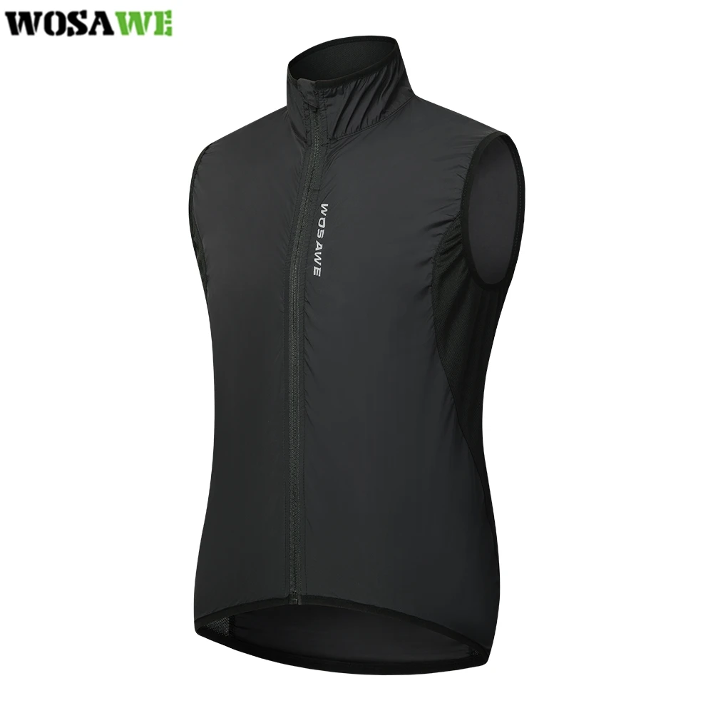 

Best Sell WOSAWE Black MTB Windproof Water Repellent Cycle Jersey Sleeveless Mens Lightweight Summer Breathable Ciclismo Bike Ve