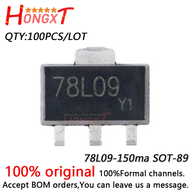 100 шт. 100% Новинка 78L09-150ma SOT-89.