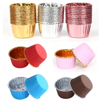 50pcs paper baking cups muffin cup case cupcake liners double sided aluminum plated pudding holders pastry tools party supplies