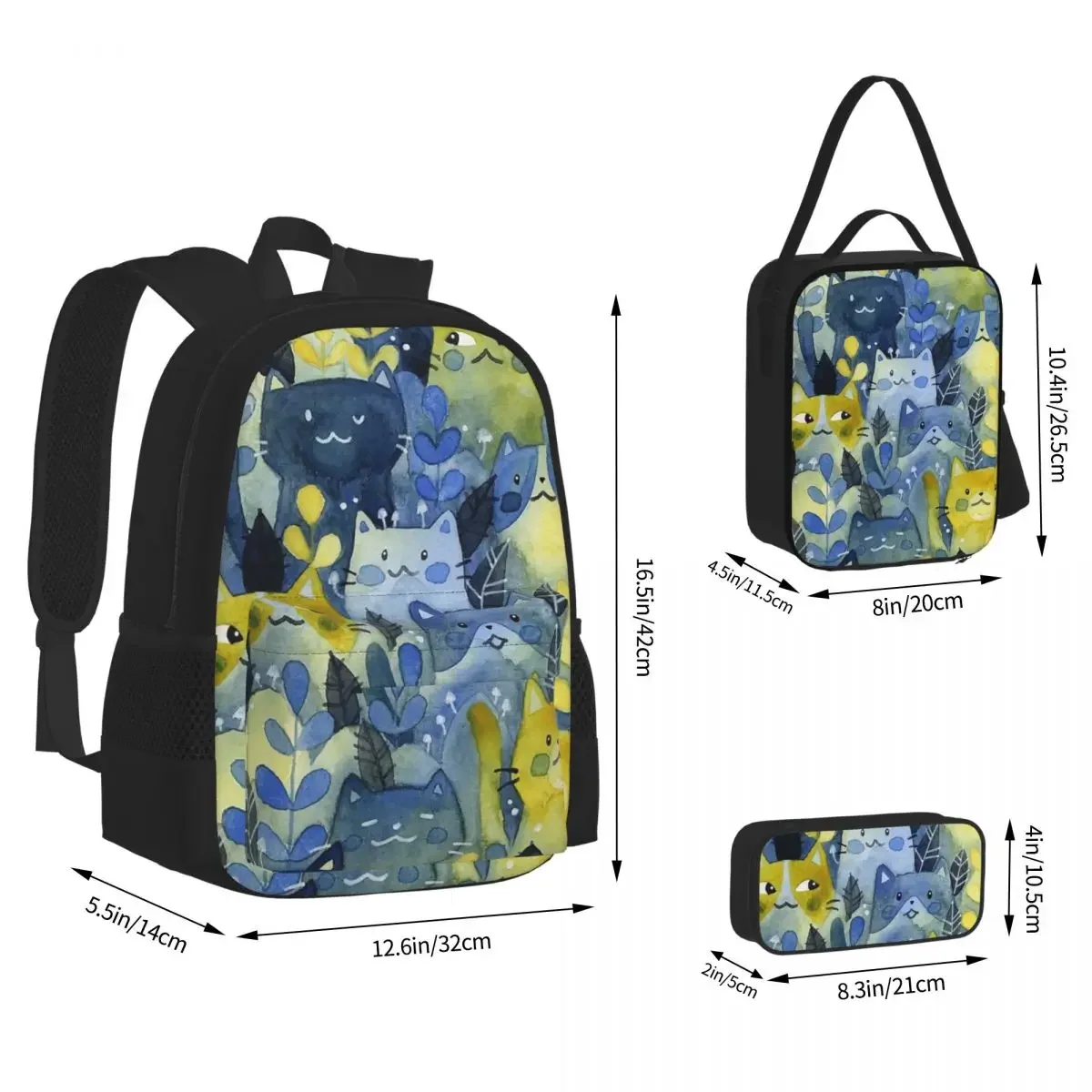 

Рюкзаки Kitty Forest для мальчиков и девочек, детские школьные ранцы, мультяшный Детский рюкзак, сумка для ланча, набор из трех предметов