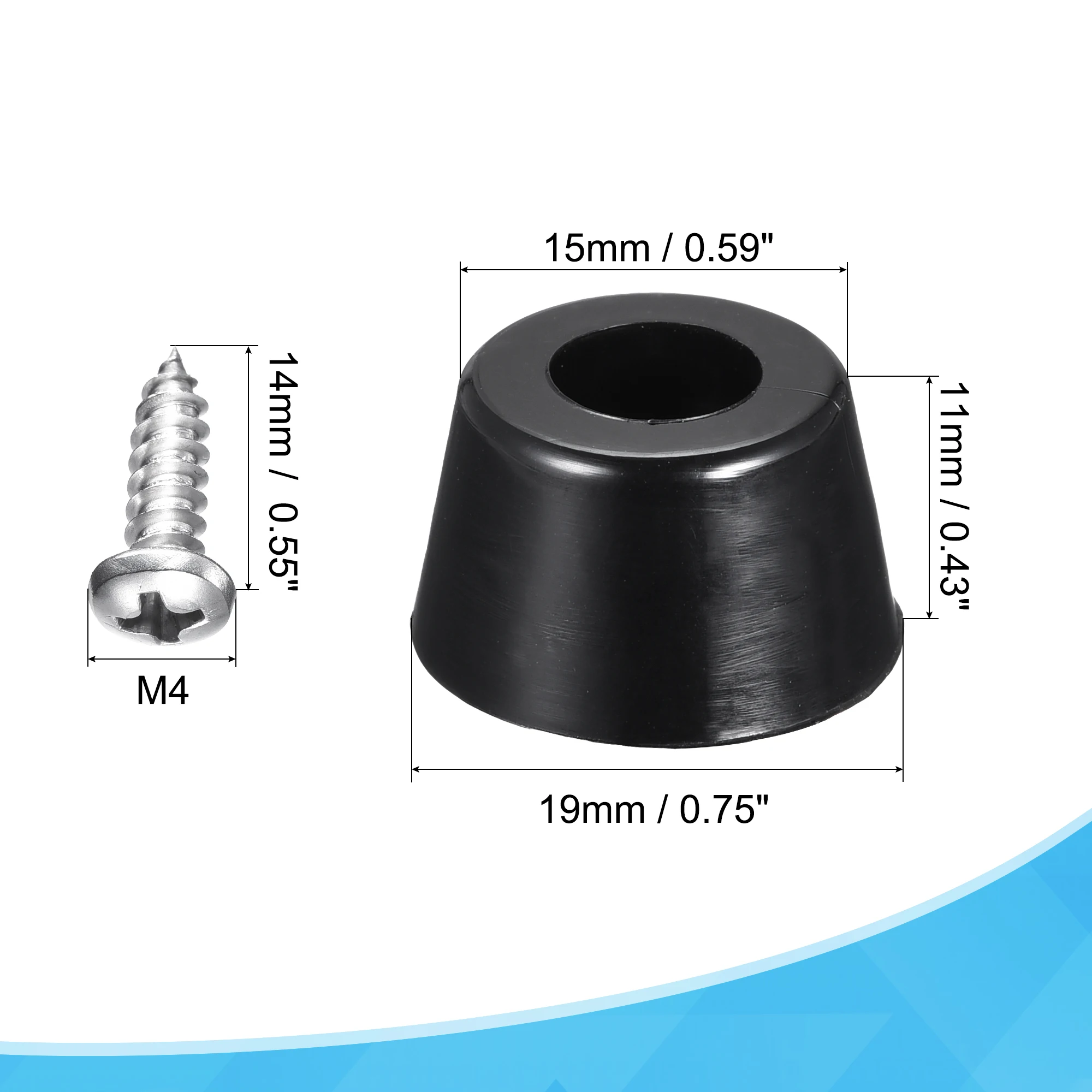 

Uxcell 0,75 "W x 0,43" H Круглый Резиновый Бампер ноги, винты и шайбы из нержавеющей стали для мебели 4 шт