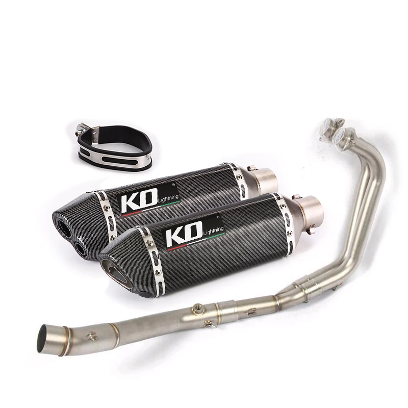 50.8MM For YAMAHA R25 R3 Sliding Exhaust System Muffler Baffle Pipe Removable DB Killer Escape Front Link Section Any Year enlarge