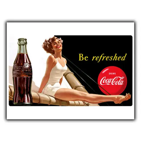 

Металлическая стенная табличка Coca-Cola винтаж