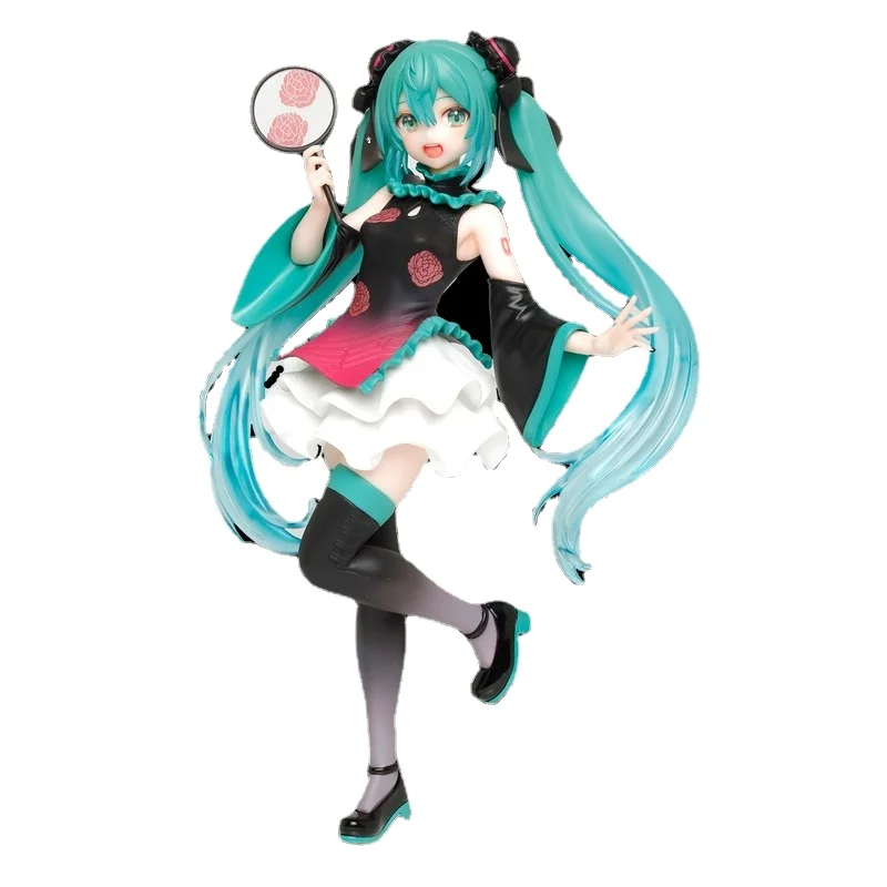 

Оригинальные аниме игрушки Taito Hatsune, чонсам, игрушки, фигурки, украшения, Мику, подарки для друзей, кавайный подарок в коробке, 18 см