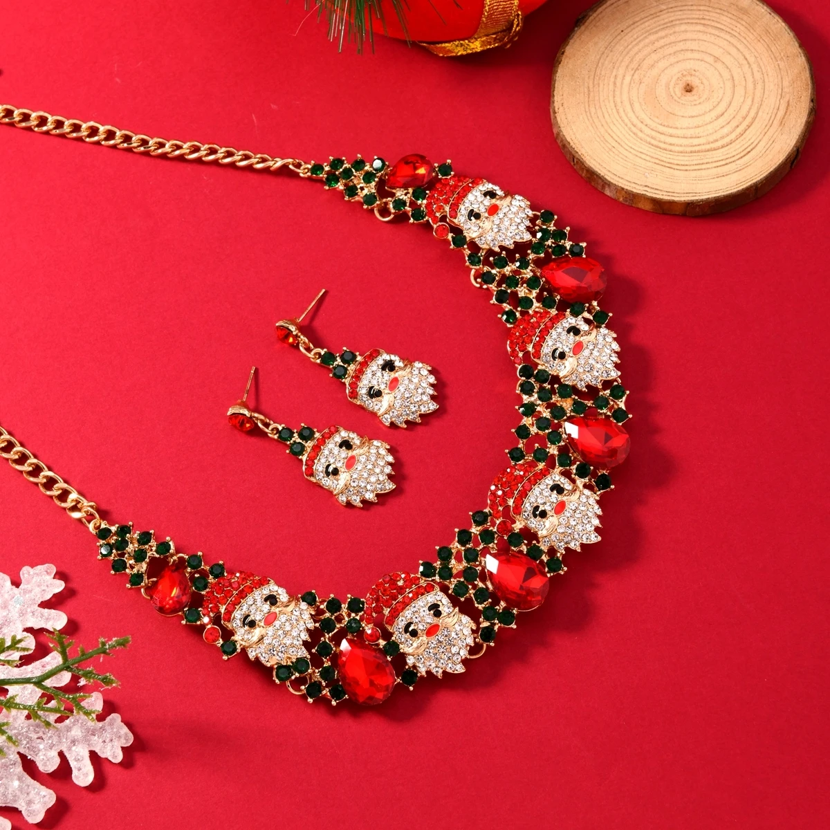Новинка 2024 г. Модный комплект украшений в рождественском стиле Колье и ожерелья с