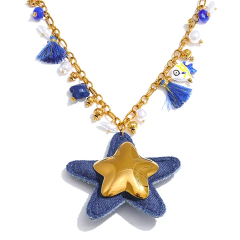 Yhpup подвеска из нержавеющей стали синяя