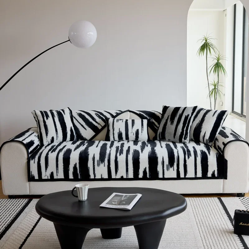 Утолщенный плюшевый чехол для дивана из искусственного кроличьего меха