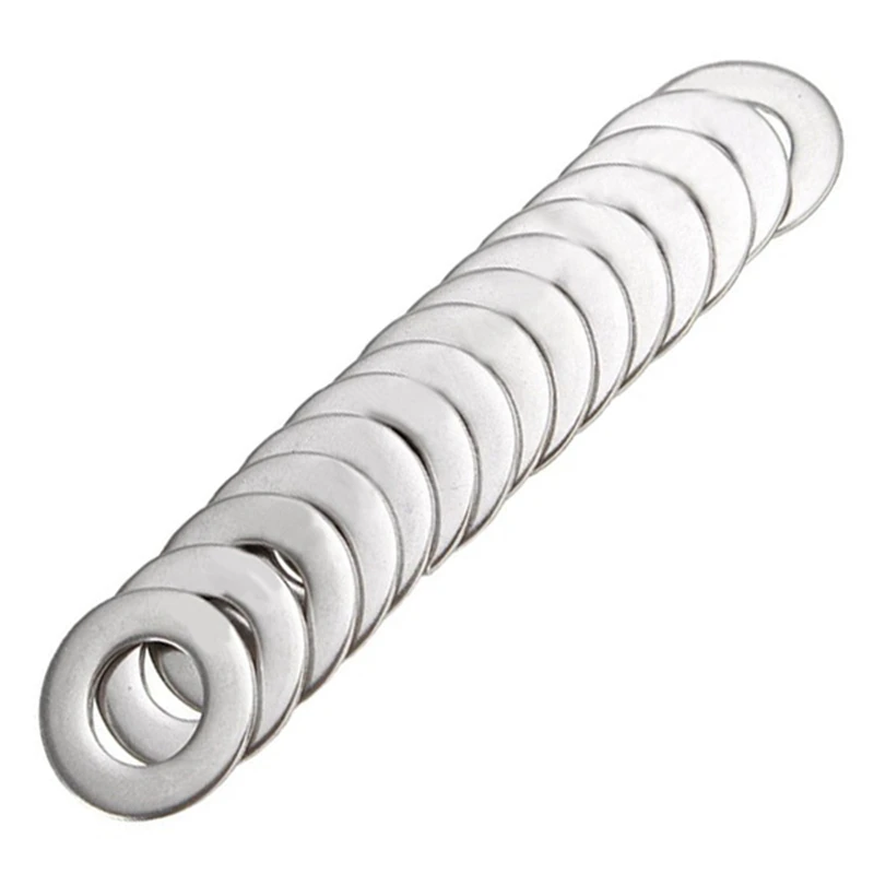 210Pcs 304 Flat Stainless Steel Washers M3 M4 M5 M6 M8 M10 For Screws Repair Kit Tool images - 6