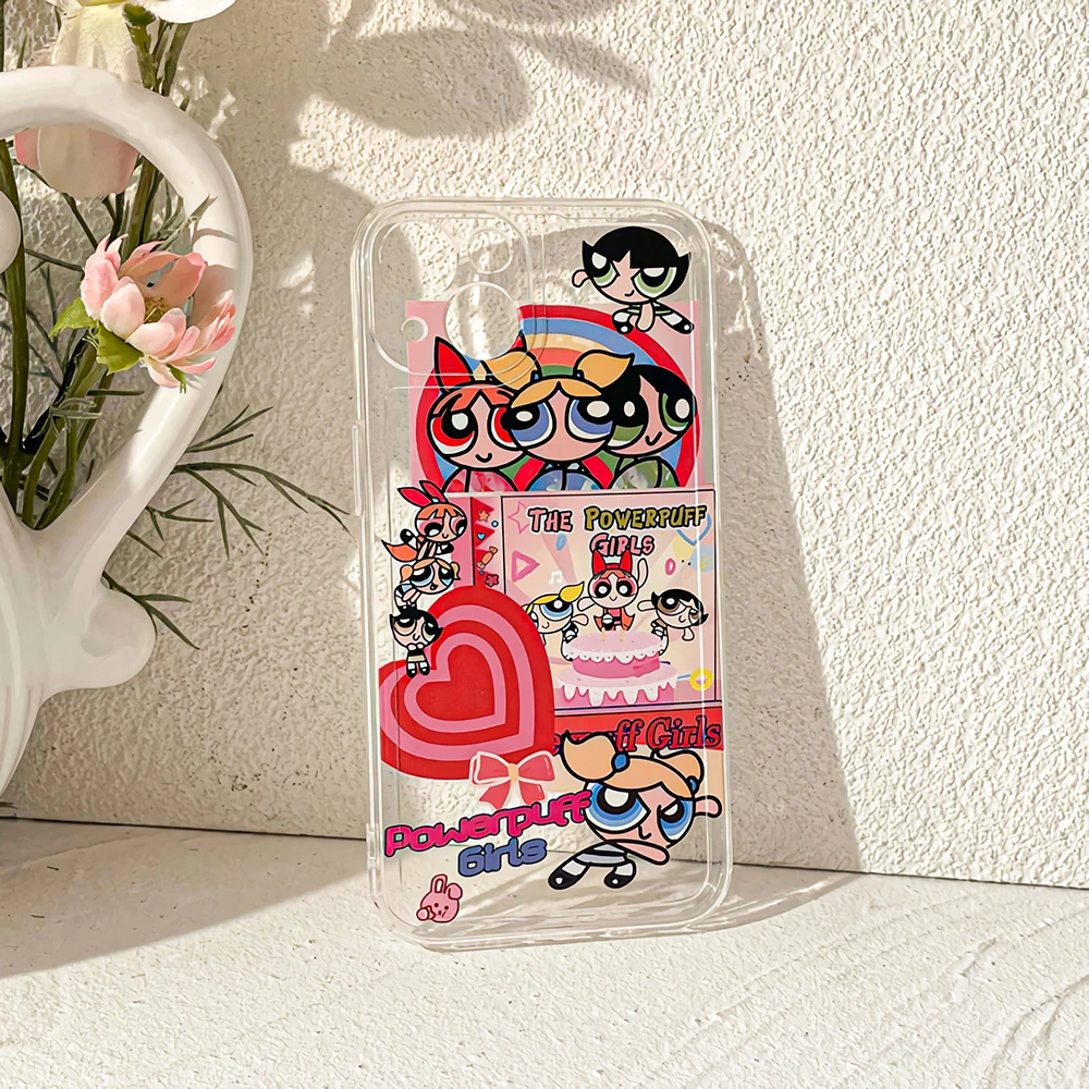 

Bandai The Powerpuff Girls Phone Case For IPhone 13 12 11 Pro Max Mini Xs X Xr 8 7 6 6s Plus Transparent Cover For Girls Funda