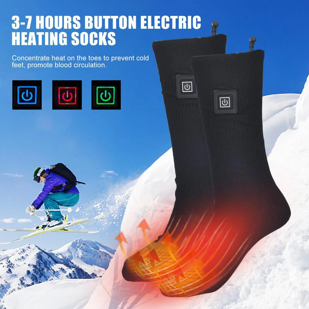 

Winter Electric Heating Socks 3 Temperature Adjustable Remote Control USB Heated Socks Thermal Foot Warmer For Cycling Skiing