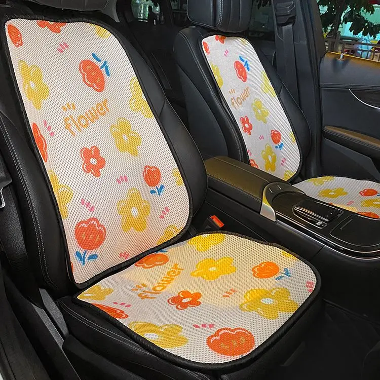 

New Arrrival Four Seasons Universal Ice Silk Sun Flower Car Interior Supplies Ornament Backrest Cushion Car Seat Cushion