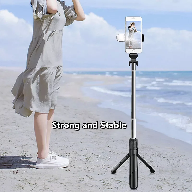 

Wireless Bluetooth Selfie Tripod Foldable Bracket Handheld Monopod With Fill Light Selfie Stick For IOS Android 2022 New