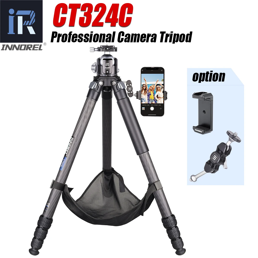 Фото INNOREL CT324C Профессиональный сверхмощный штатив для камеры с каменной сумкой для цифровой зеркальной видеокамеры Canon Sony Nikon, максимальная нагрузка 25 кг №1