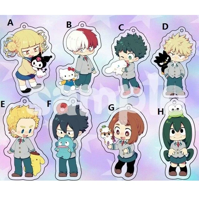 

Boku No My Hero Academia Hero & Pets Acrylic Keychain Strap Figure Cute 6cm