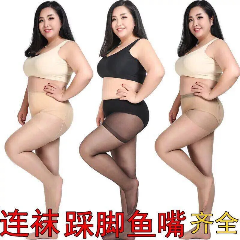 

Чулки большого размера для пышных девушек, размер раньше, 100,00 кг, летние шелковые чулки с открытым носком и открытым ртом без промежности