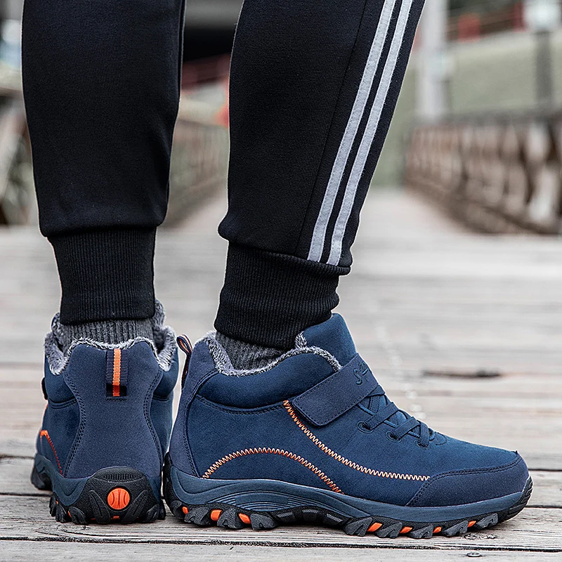 Unisex Winter Sneakers Plush Warm Walking Shoes Antiskid Men Women Boots Zapatos Hombre Plus Size 35-48