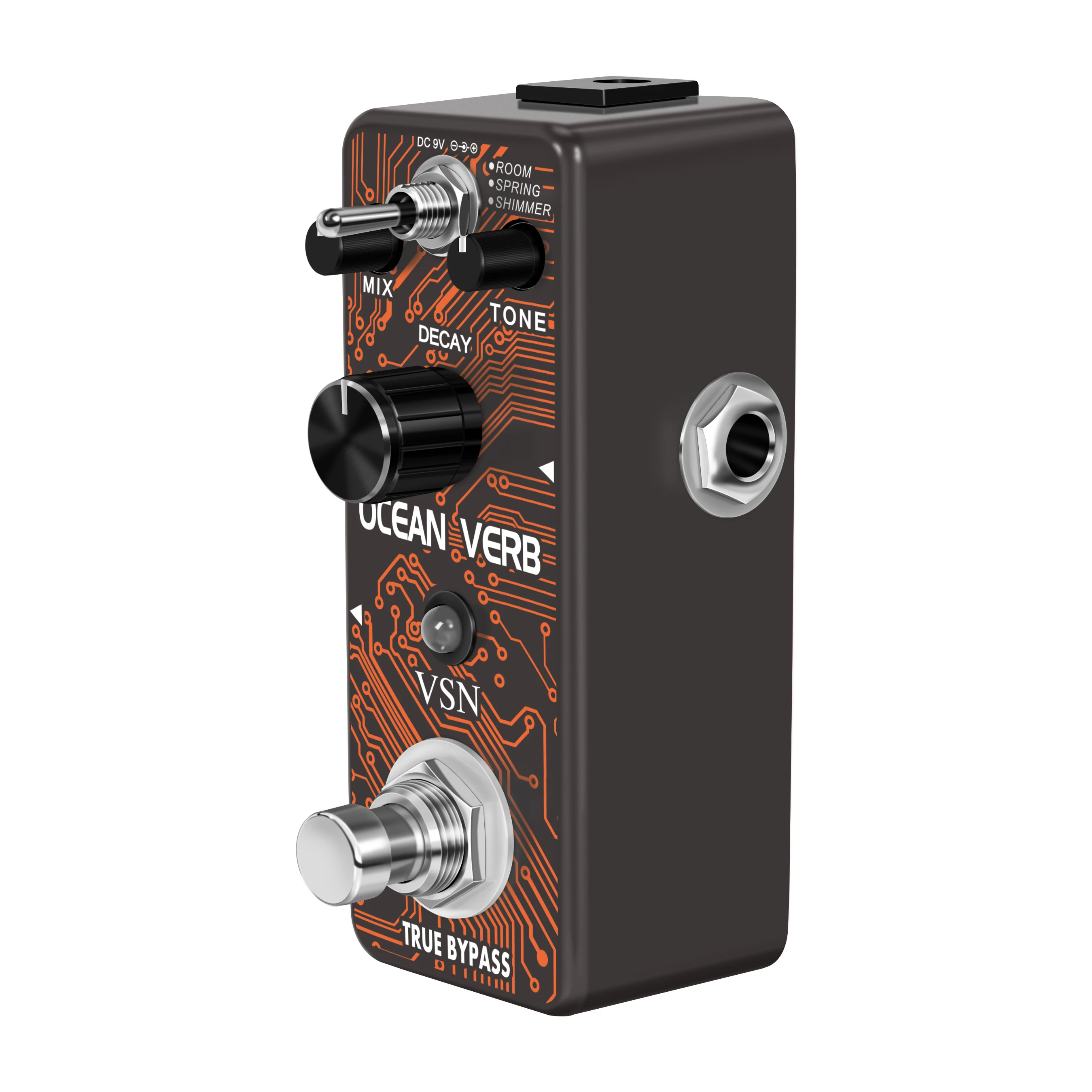 VSN LEF-3800 Digital Reverb Pedal Guitar Ocean Verb Pedal Room Spring Shimmer 3 Modes Wide Range With Storage Of Timbre Pedal