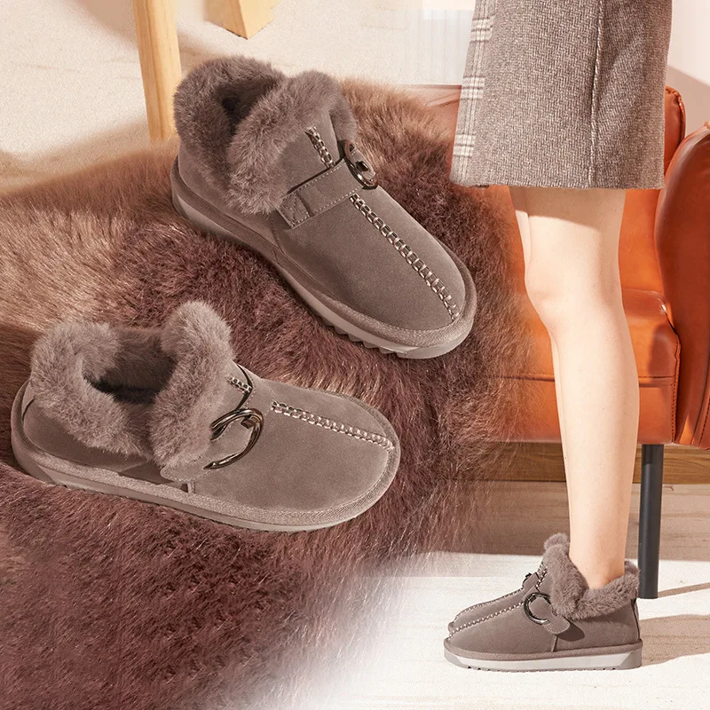 

Новинка 2021, женские ботинки, водонепроницаемые зимние ботинки, женская зимняя обувь из плюша, женские Теплые ботильоны, женские ботинки без ...