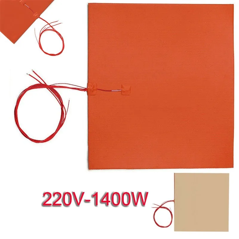 

220V 1400W Silicone Heater Mat Pad For Printer Heated Bed Heating Car Fuel Engine Oil Tank Tool Heating Mat Warming Accessories