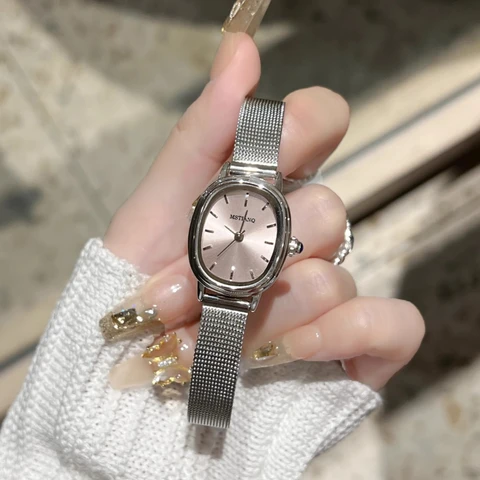 Y2k маленький овальный циферблат зеленые часы простые женские наручные часы из нержавеющей стали брендовые женские подарочные кварцевые часы дропшиппинг