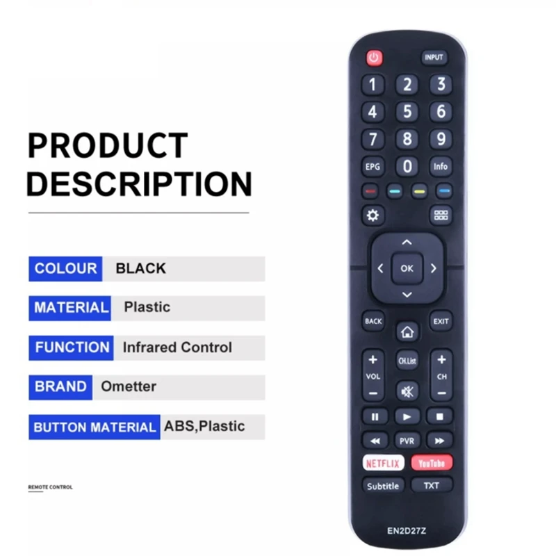 LCD TV Remote Control For Hisense EN2D27Z 50H8C 55H5C 55H6B 55H7B 55H7C 65H10B2 65H7B2