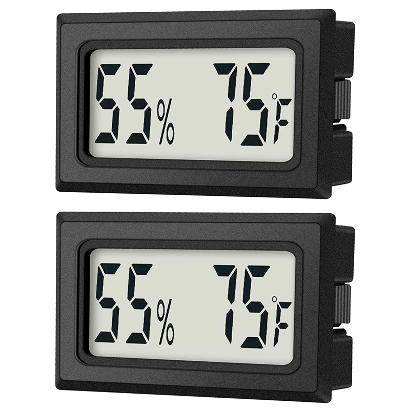

Mini Digital Thermometer Hygrometer Indoor Humidity Monitor Temperature Humidity Gauge Meter With Fahrenheit (℉) (2 Pcs)