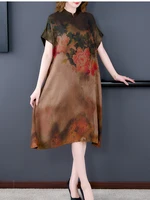 2022 summer new fashion extravagant retro maxi dresses for women vestido elegante print vantage dress