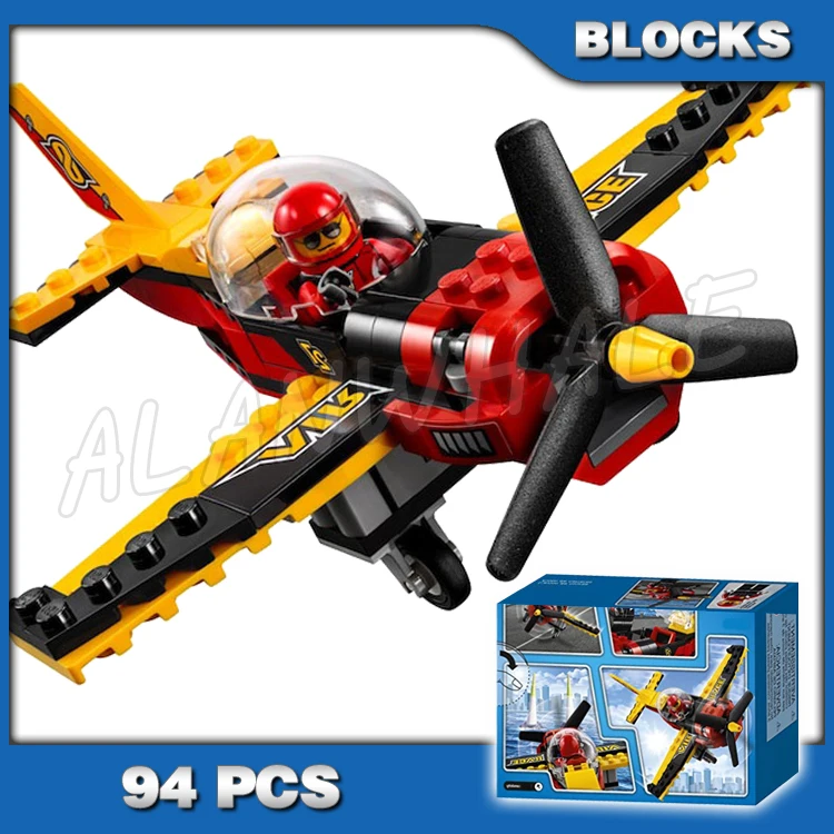 

94pcs Urban Great Vehicles Race Plane Spinning Propeller 10643 Building Blocks Set Bricks Compatible with Model