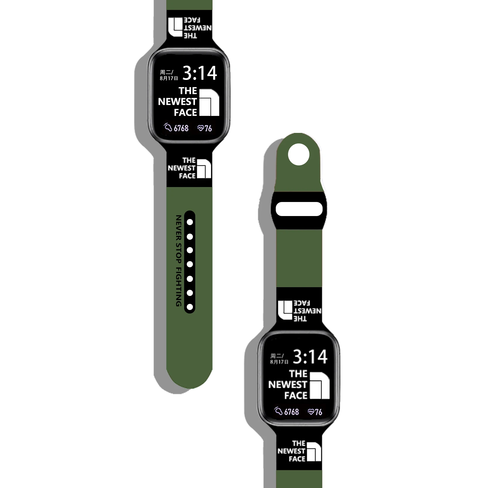 Ремешок силиконовый для Apple watch north браслет с принтом 45 мм 44 42 41/40/38 series 6 5 3 SE 7 -